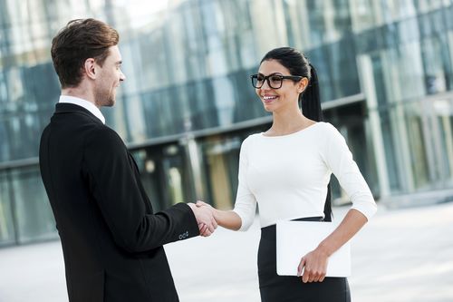 business woman and man